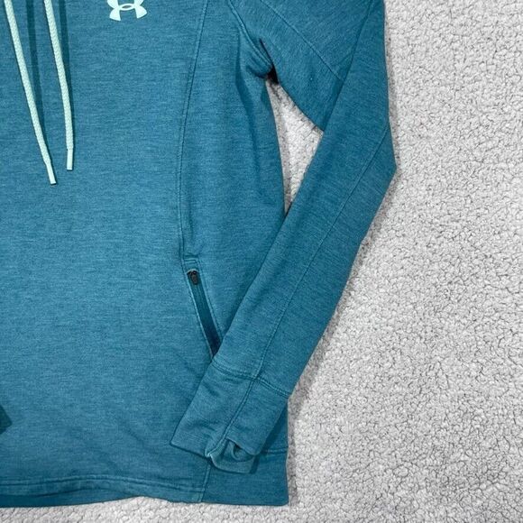 Under Armour Sweatshirt Womens Medium Green‎ Funnel Neck Loose Pullover Sweater - Picture 4 of 14